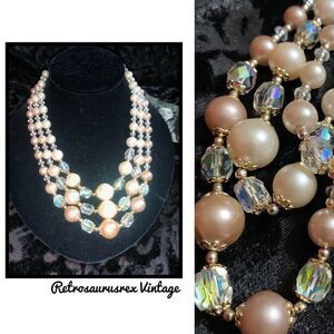 Vintage 1950’s Era Aurora Borealis Beaded Choker
